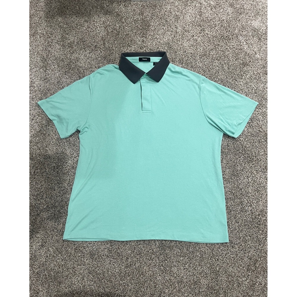 Theory Mens Kayser Polo Shirt XL Mint Green‎ Anemone Milano Modal Blend L0199520